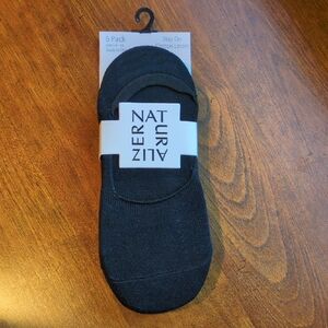 Naturalizer Black Cotton Liners - 6 Pairs, Size 6-11